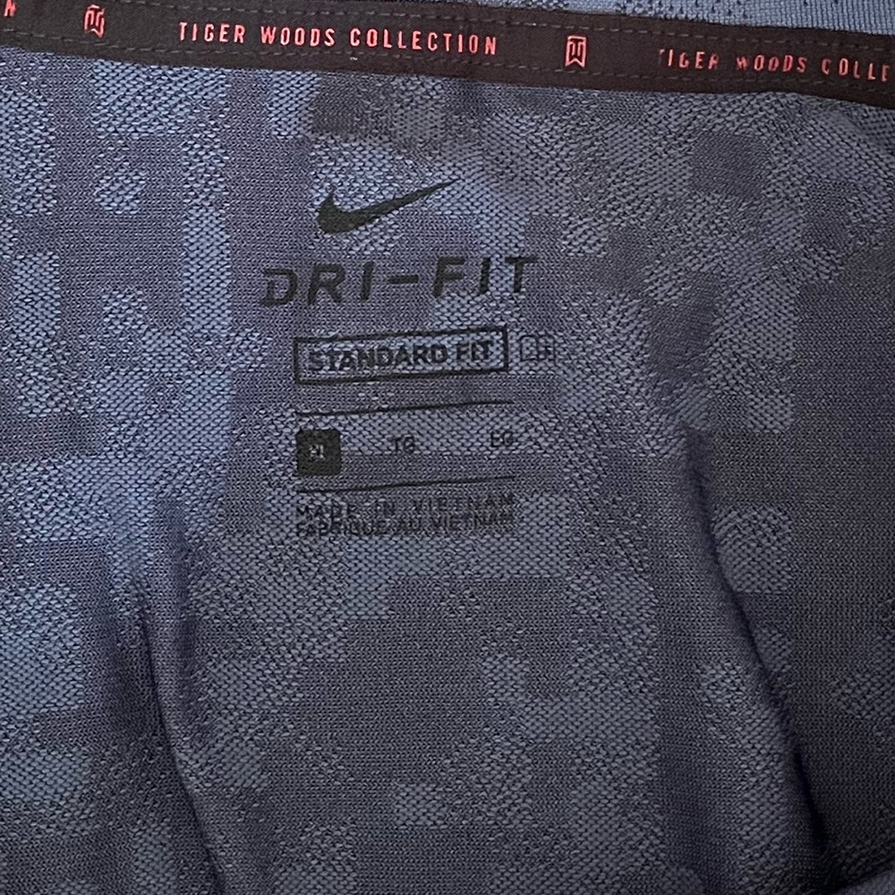 {Nike} Dri-Fit Tiger Woods Short Sleeve Golf Polo in Digi Camo Blue - Mens XL - Picture 13 of 13